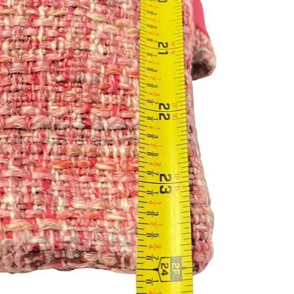 Vintage 1980s RL Richard NY Pink Tweed Jacket Size 16 W Button Front & Raw Edge - Picture 11 of 11